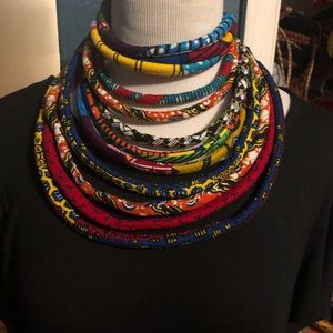Ago handmade Ankara rope necklace